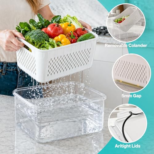 4 Pack Fruit Storage Containers for Fridge Set, BPA Free - Image 4