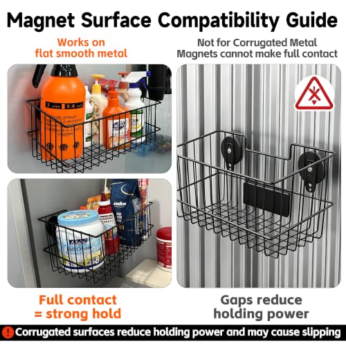 Magnetic Baskets, Large Capacity Metal Wire Mesh Basket - Image 4