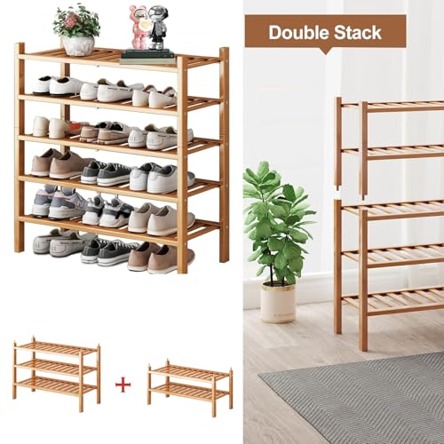 Bamboo Shoe Rack Organizer for Closet and Entryway - Space-Saving - Image 7