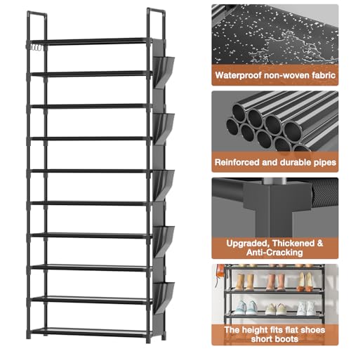 Tall Shoe Rack - 10 Tier Shoe Organizer 30-35 Pairs Boot Storage - Image 5