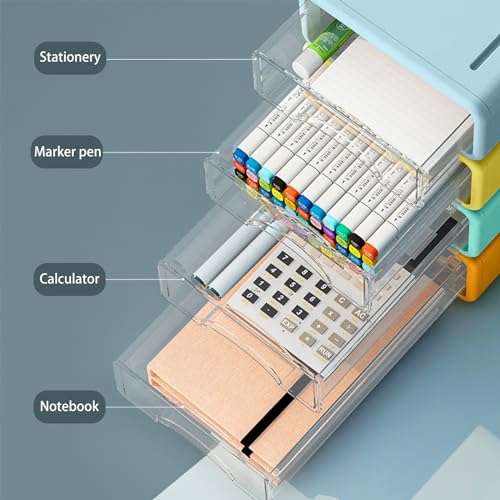 Desk Organizer with Drawers, Stackable Storage Drawers - Image 5