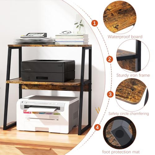Arbuxzuy Printer Stand for Desk, Desktop Printer Shelf - Image 3
