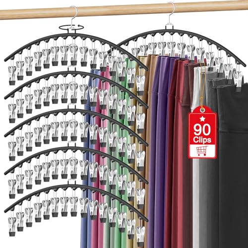 6 Pack Legging Organizer for Closet Hanging, Pants Hangers - Image 2
