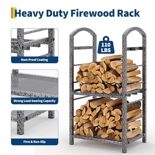 Takywep 30 Inch Indoor & Outdoor Firewood Rack, Heavy Duty - Image 8
