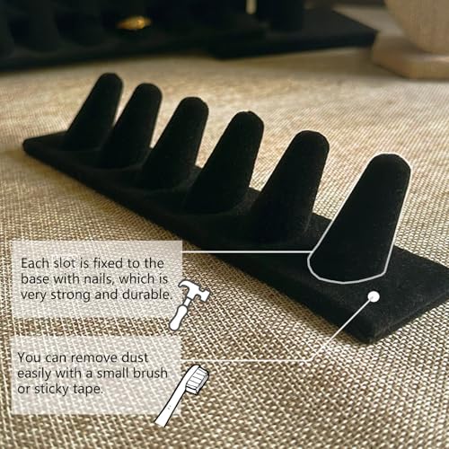 Black Velvet Ring Display, Ring Holder Display for Jewelry Stand - Image 7