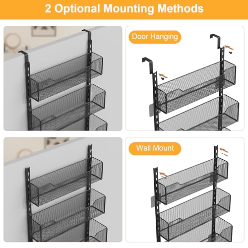 VyGrow Over The Door Towel Rack with 3 Tier Mesh Baskets - Image 6