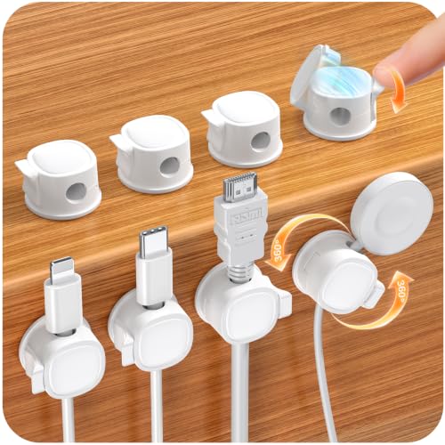 8 Pack 360° Rotatable Cable Clips Cord Organizer,Des | All Products - Image 2
