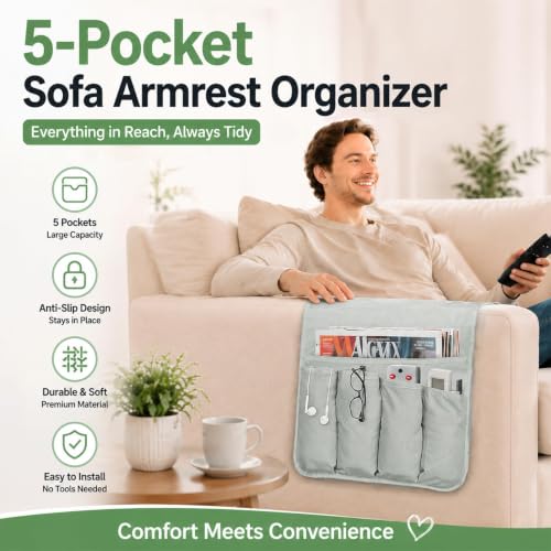 Armchair Caddy for Recliner, Non Slip Sofa Arm Organ | All Products - Image 5