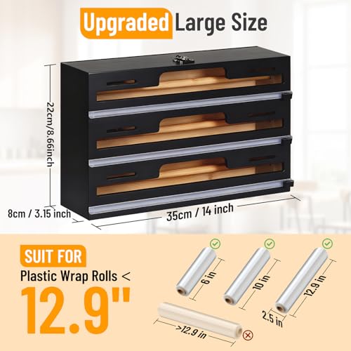 Allinside Magnetic Plastic Wrap Dispenser with Cutter, 3 - Image 3