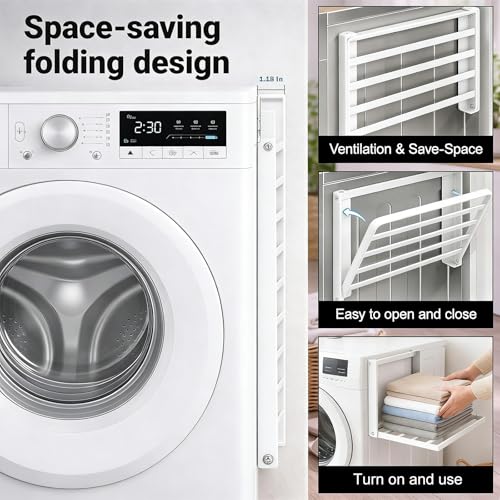 White Magnetic Appliance Shelf, Side Storage for Fridge & Washer - Image 4