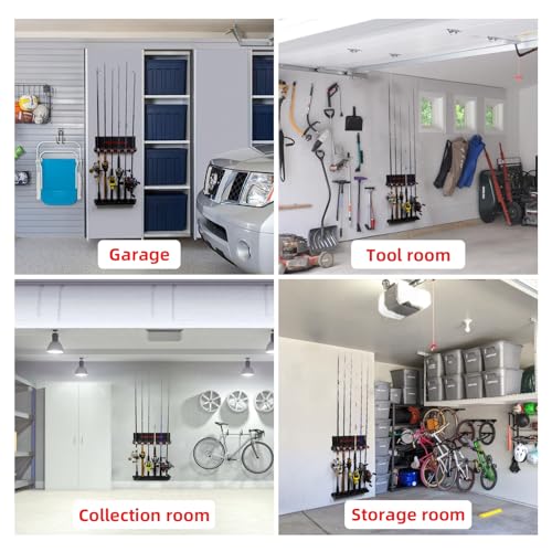 2-Pack Vertical Fishing Rod Holder Wall Mount Rack for Garage - Image 7