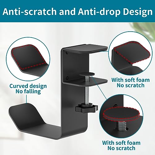 Clamp-On Under Desk Headphone Holder/Backpack Hook/PC - Image 5