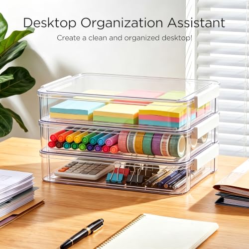 Citylife 2Packs 6 Qt Clear Paper Storage Box | Home Organization - Image 4
