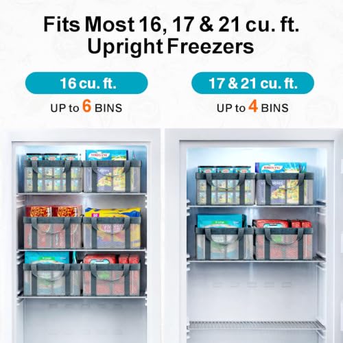 Freezer Organizer Bins - Sturdy Fabric & Stainless Steel Support - Image 4
