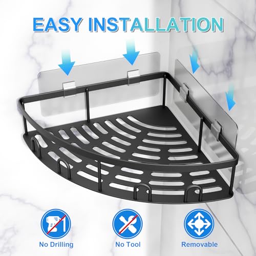 Corner Shower Caddy for Bathroom Storage,Black,2 Pack - Image 5