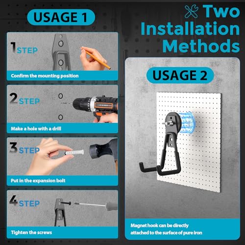4 Pack Large Strong Magnetic Hooks Heavy Duty Garage Big - Image 7
