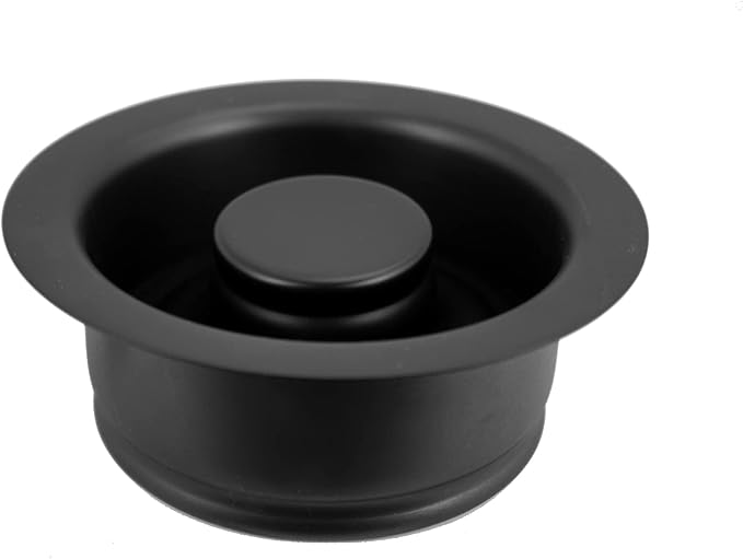Westbrass D2155-62 Wing Nut Style Large Kitchen Basket Strainer with Waste Disposal Flange and Stopper, Matte Black