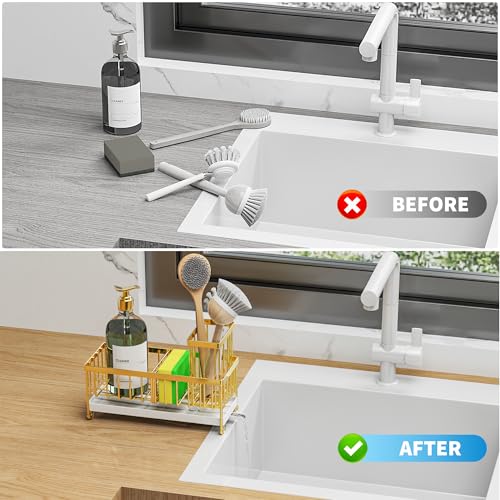 Cisily Sponge Holder for Kitchen Sink, Sink Caddy Organizer - Image 7