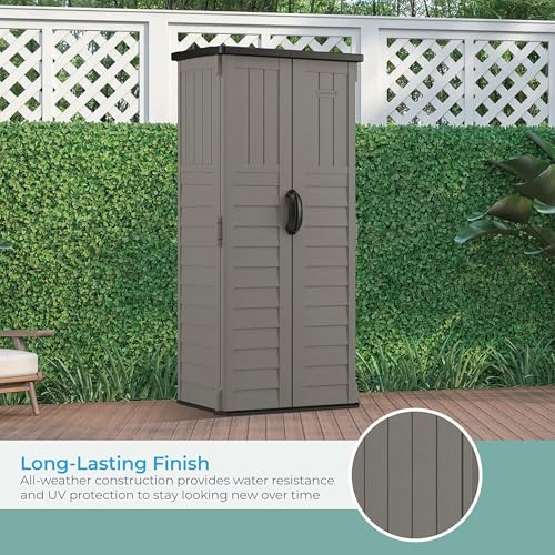 Suncast 22 Cu Ft. Vertical Shed, Outdoor Storage Shed With Floor - Image 5
