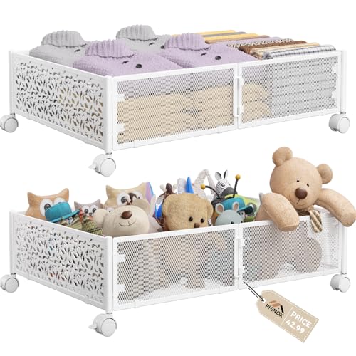 Under Bed Storage Container with Wheels,Patterned - Image 2