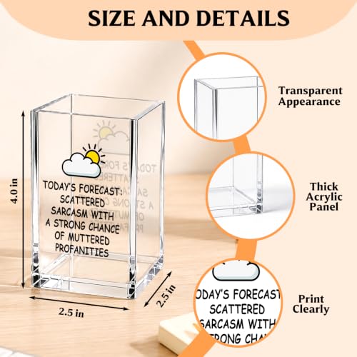YAZMEEN Sarcastic Office Gift Acrylic Pen Holder - Today's - Image 5