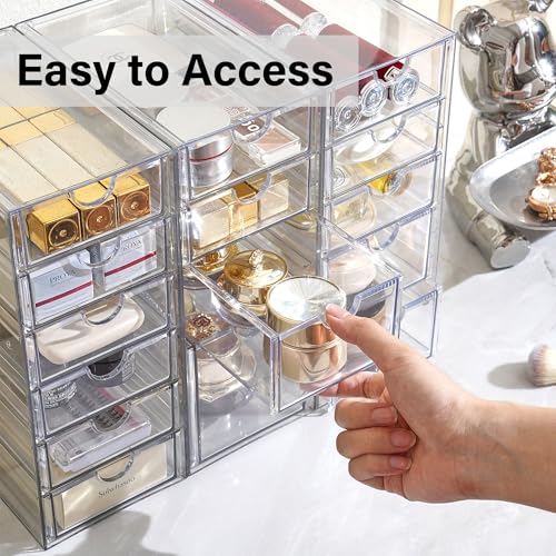 Prsildan Acrylic Drawer Makeup Organizer with 4 Drawers - Image 6