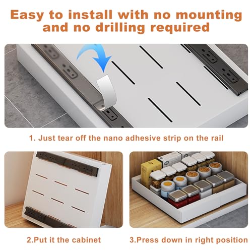 Pull Out Cabinet Organizer, Expandable 7"-11" Slide Out Cabinet - Image 7