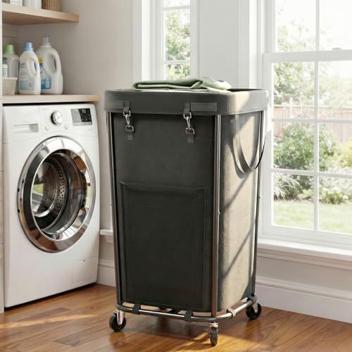 Laundry Basket with Wheels Rolling Laundry Basket | Laundry & Clothing - Image 2