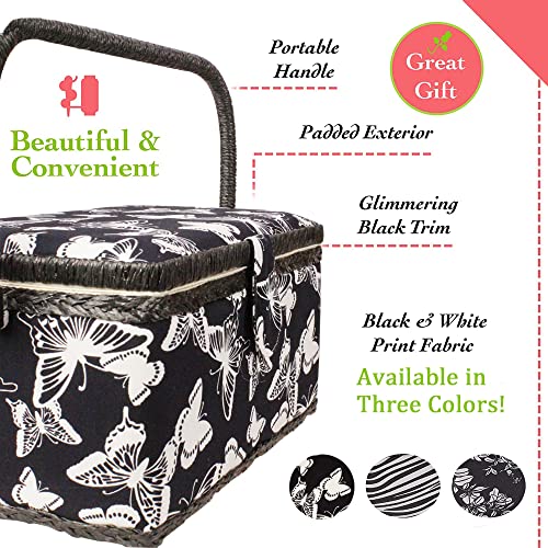 Sewing Basket with Floral Print Design - Sewing Kit - Image 4