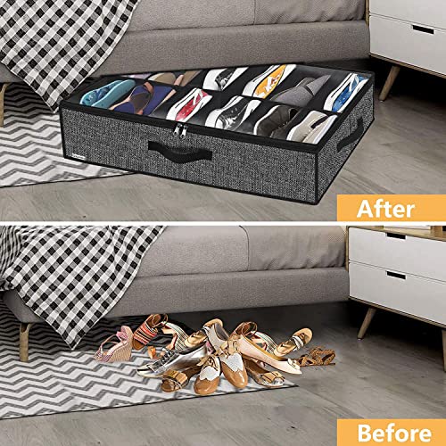 Onlyeasy Sturdy Under Bed Shoe Storage Organizer, Set of 2 - Image 4