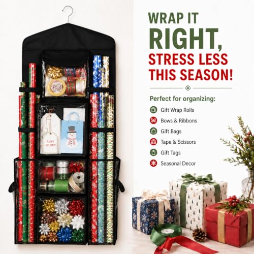 Wrapping Paper Storage Organizer, Double-Sided Hanging - Image 7