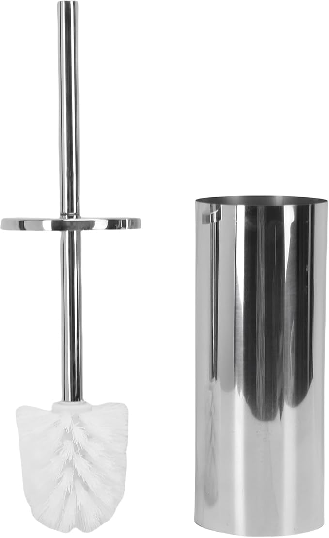 Sorandy Toilet Brush and Holder Set, Stainless Steel Toilet Bowl Brush, Heavy Duty Bowl Cleaner with Sealable Lid & Stable Base, Ideal for Home RV Bathroom Accessories (Bright Silver)