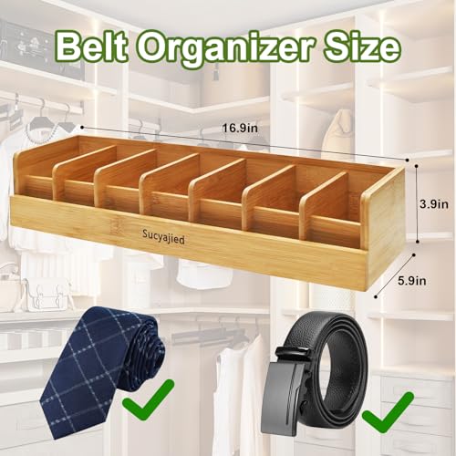 Belt Organizer,Wooden, 7 Compartments - Image 6