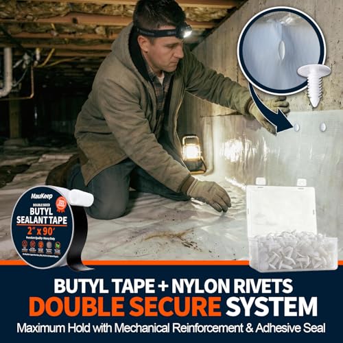 Butyl Sealant Tape & Nylon Rivets Combo Kit - 2" x 90 Ft Tape - Image 4