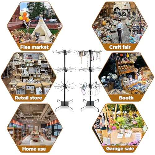 3 Tier 28.3 x 11.8 Inch Rotating Display Stand, Earring Display - Image 8