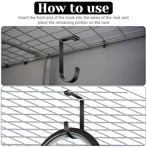 8 Pack Add On Storage Flat Hooks, for Overhead Garage | Garage Storage - Image 6