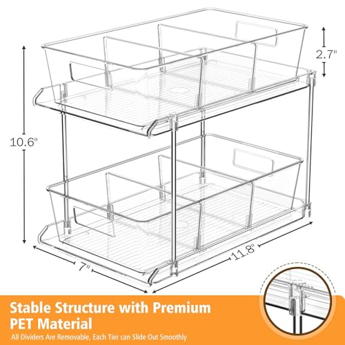 Bathroom Under Sink Organizers and Storage, 2 Tier, 2 Packs - Image 3