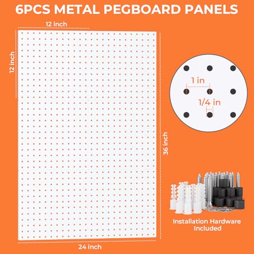 INCLY 90PCS Metal Peg Board Kit with 1/4" Pegboard Accessories - Image 3