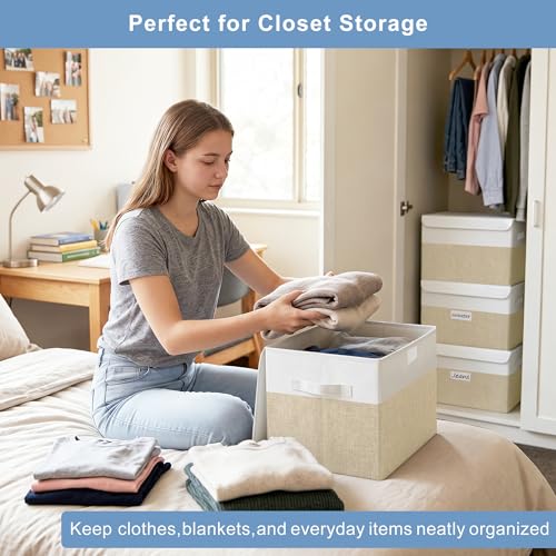 Bagnizer Large 22 Quart Linen Fabric Foldable Storag | All Products - Image 4