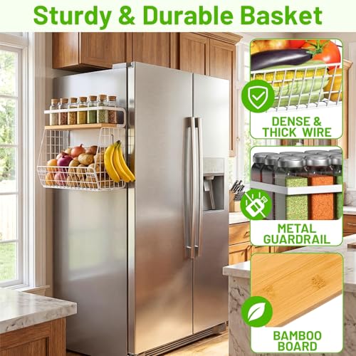 Magnetic Fridge Shelf with Wood Lid, Fruit Potato Onion - Image 5