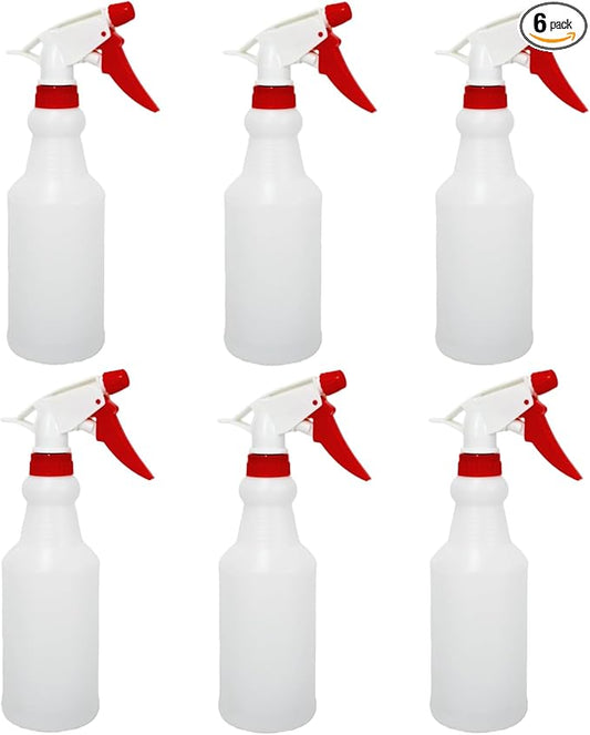 6 Pack 16oz Spray Bottles, Reusable Fine Mist Water Sprayer for Plants, Cleaning, High Output Ultrafine Misting Plastic Spray Bottles for Water, Salon, Garden, Kitchen and Bathroon
