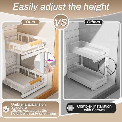 ADBIU Adjustable Under Sink Organizer, 2-Tier Pull-O | All Products - Image 5