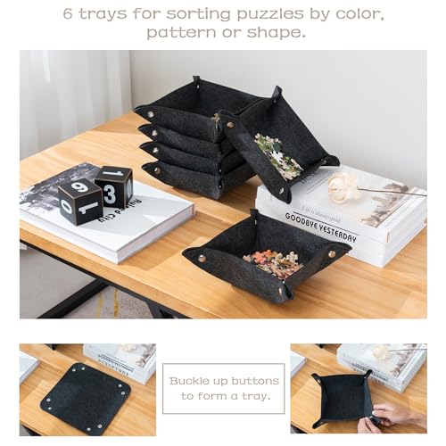 Tektalk Foldable Jigsaw Puzzle Board with 6 Sorting Trays - Image 6