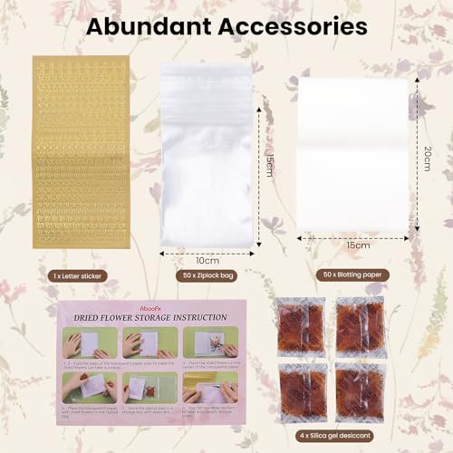 Aboofx 4PCS Dried Flower Storage Set with Blotting Paper - Image 7
