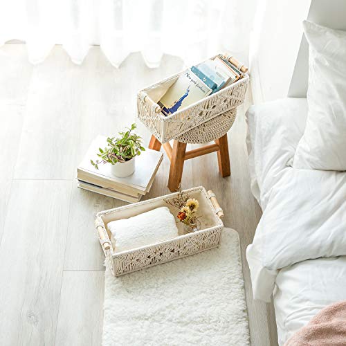 Mkono 2Pc Macrame Storage Basket, Boho Decor Toilet Paper - Image 5