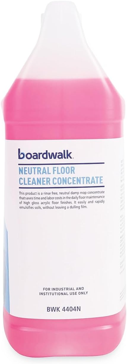 Boardwalk 4404N Neutral Floor Cleaner Concentrate, Lemon Scent, 1 gal Bottle, 4/Carton