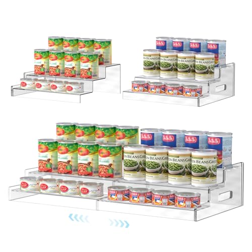 Expandable Can Organizer for Pantry, 3-Tier Adjustable Can - Image 2