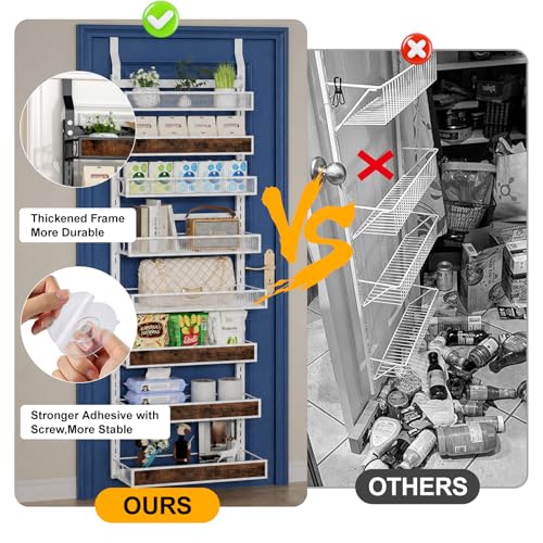 8 Tiers Pantry Door Organizer Spice Rack, 2-IN-1 Wall - Image 4