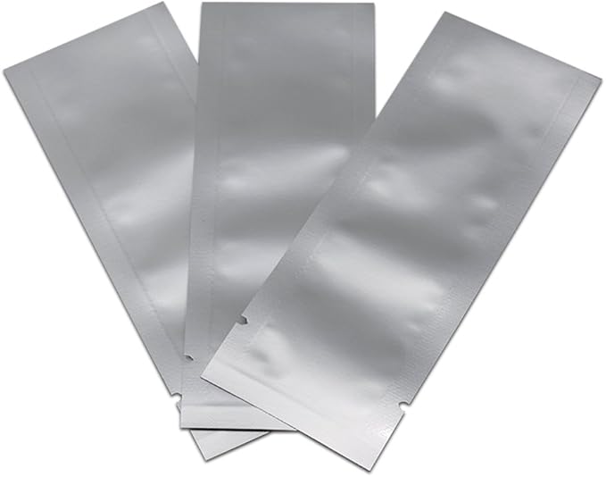 500 Pack 1.57x5.5 inch (Inside Size 1.18x5.1 inch) Heat Seal Sample Pouch Thickened Mylar Foil Bag for Toiletries Travel Packets Single Serving Coffee Powder Condiments Food Storage Containers