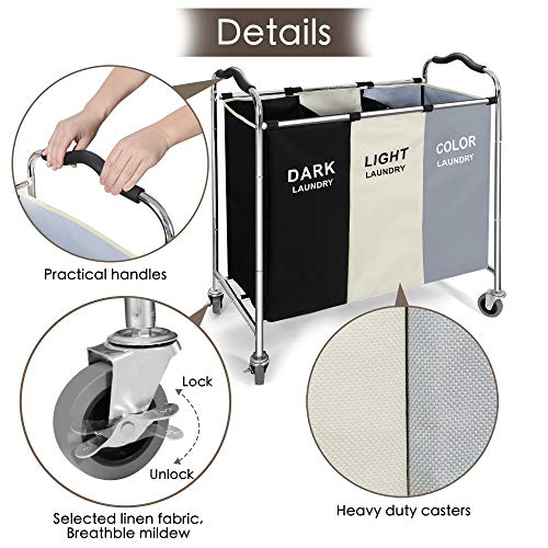 Laundry Basket with Wheels, 240l Laundry Hamper with | All Products - Image 5